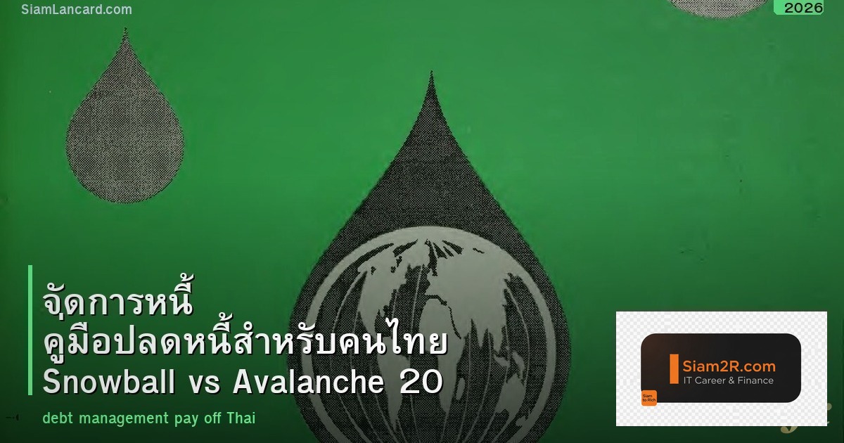 จัดการหนี้ คู่มือปลดหนี้สำหรับคนไทย Snowball vs Avalanche 2026