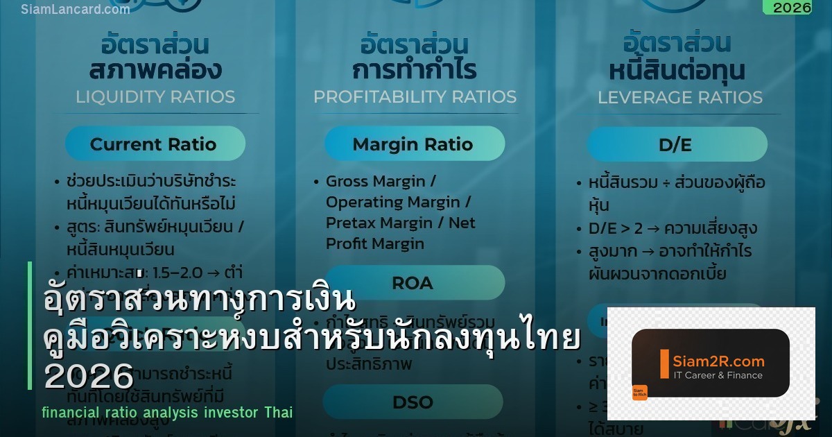 อัตราส่วนทางการเงิน คู่มือวิเคราะห์งบสำหรับนักลงทุนไทย 2026