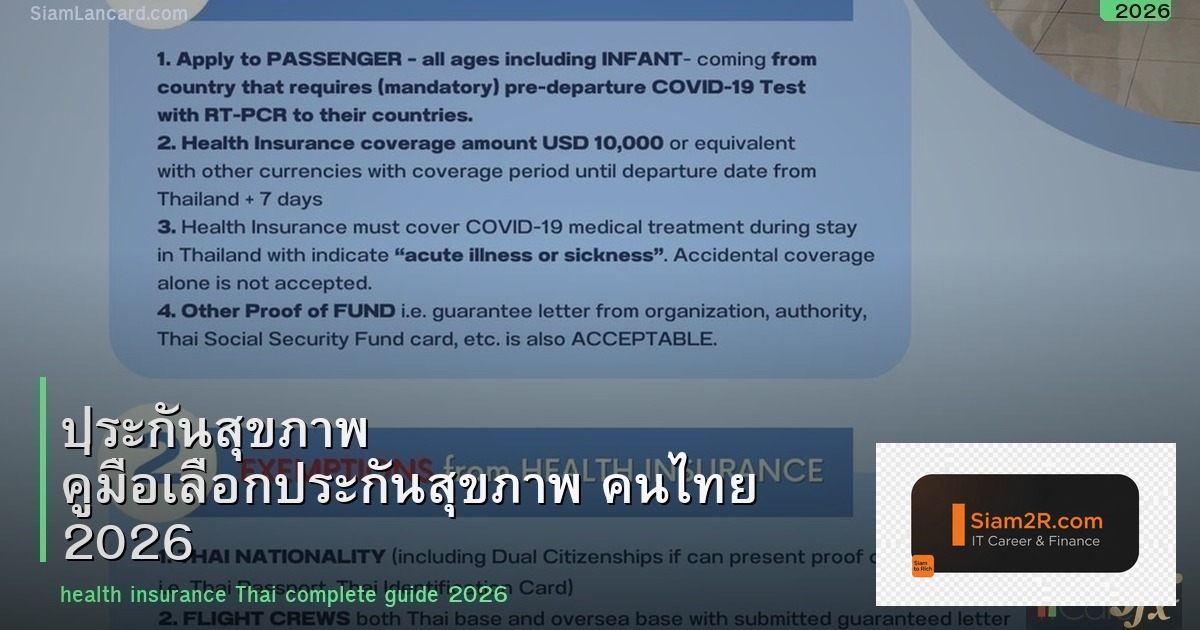 ประกันสุขภาพ คู่มือเลือกประกันสุขภาพ คนไทย 2026