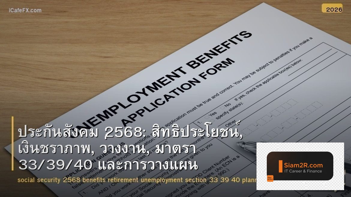 ประกันสังคม 2568: สิทธิประโยชน์, เงินชราภาพ, ว่างงาน, มาตรา 33/39/40 และการวางแผ