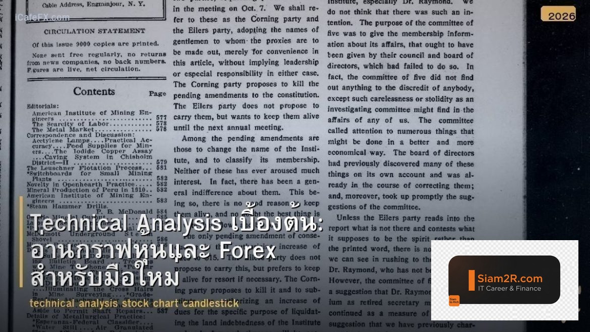 Technical Analysis เบื้องต้น: อ่านกราฟหุ้นและ Forex สำหรับมือใหม่
