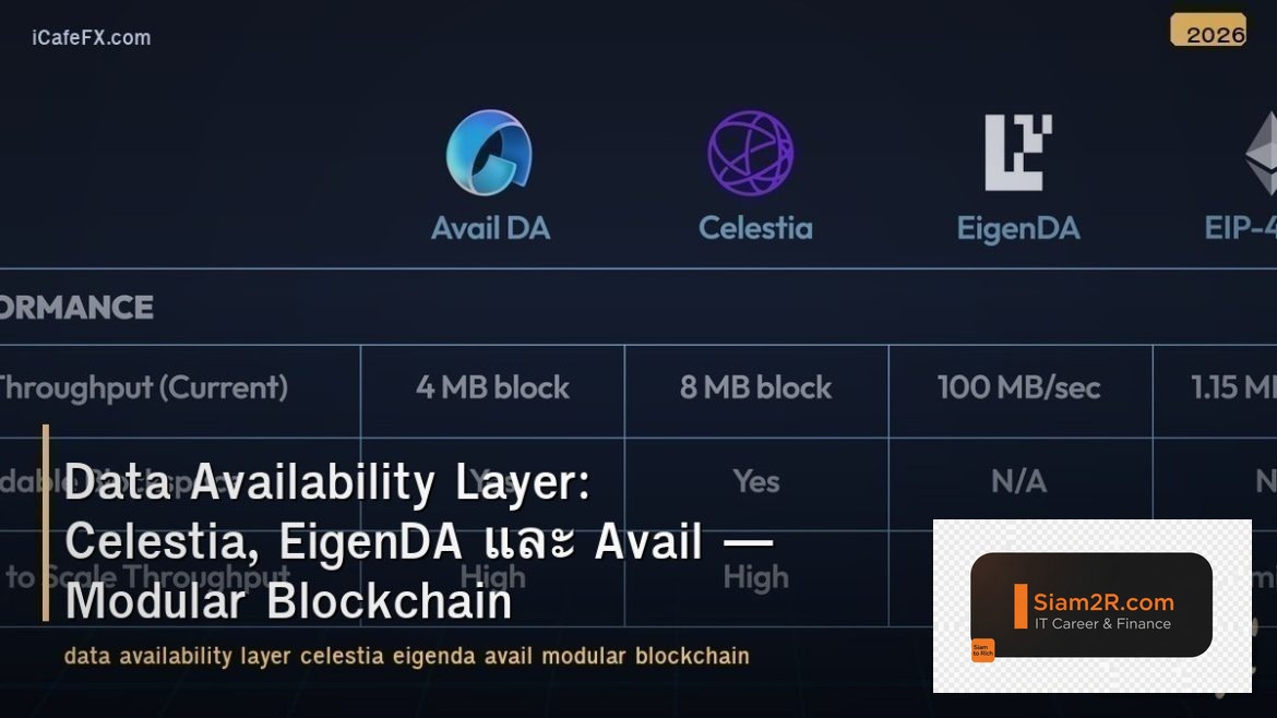 Data Availability Layer: Celestia, EigenDA และ Avail — Modular Blockchain