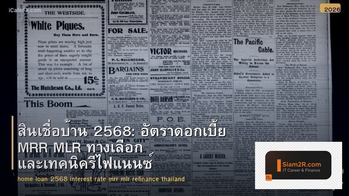 สินเชื่อบ้าน 2568: อัตราดอกเบี้ย MRR MLR ทางเลือก และเทคนิครีไฟแนนซ์