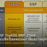 กองทุน SSF ThaiESG RMF 2568: เปรียบเทียบสิทธิลดหย่อนภาษีและกลยุทธ์ลงทุน