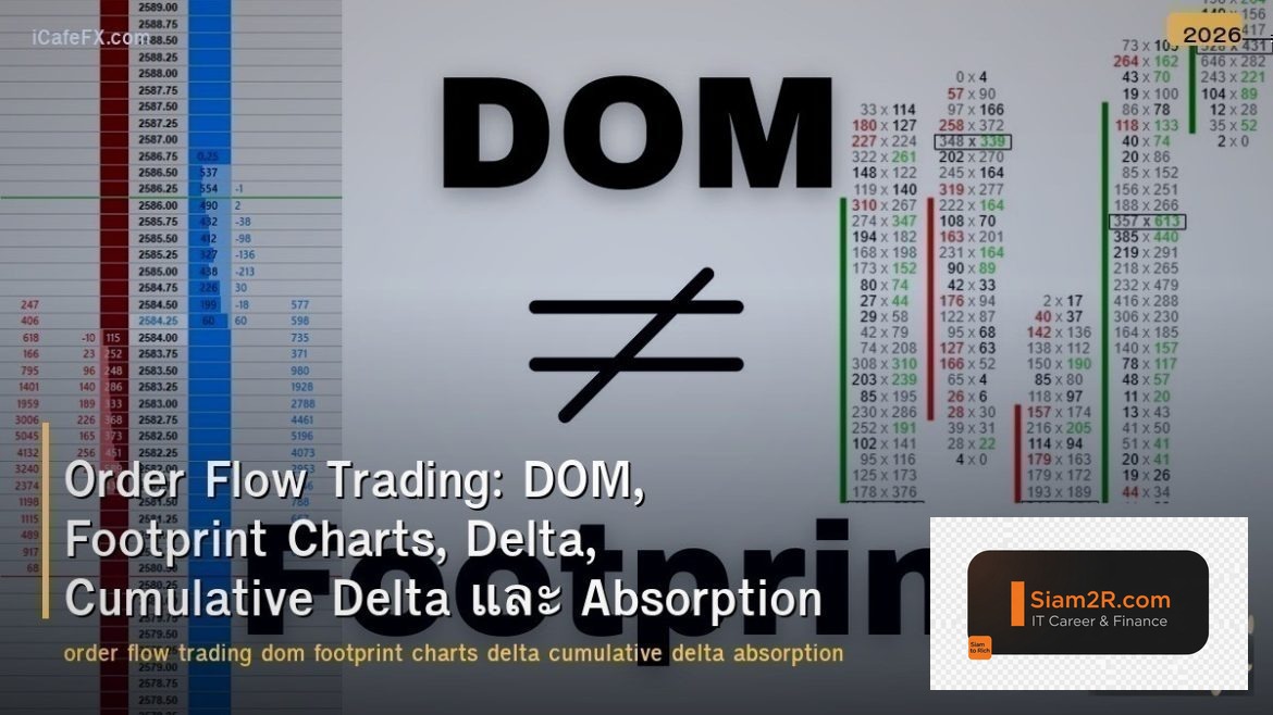 Order Flow Trading: DOM, Footprint Charts, Delta, Cumulative Delta และ Absorptio