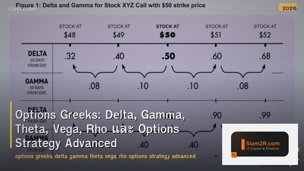 Options Greeks: Delta, Gamma, Theta, Vega, Rho และ Options Strategy Advanced