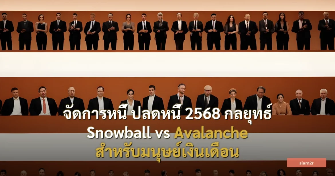 ภาพประกอบสำหรับบทความจัดการหนี้ ปลดหนี้ 2568 กลยุทธ์ Snowball vs Avalanche สำหรับมนุษย์เงินเดือน